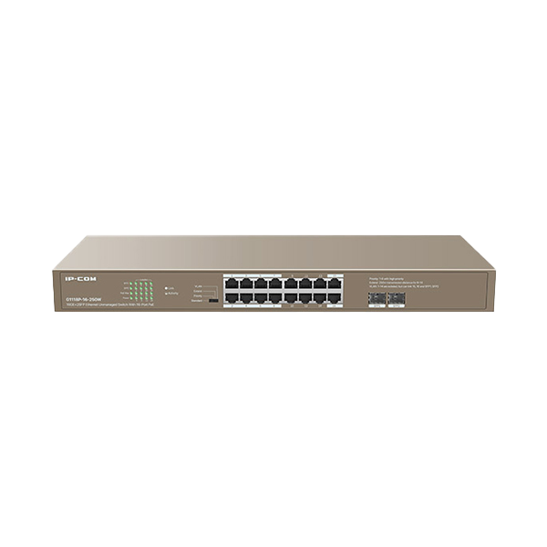 سوئیچ PoE غیرمدیریتی 18 پورت آی‌ پی‌ کام IP-COM مدل G1118P-16-250W